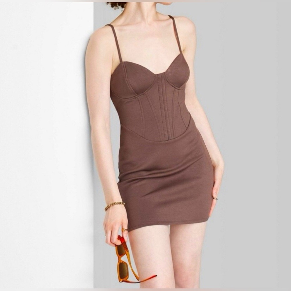 Wild Fable Sleeveless Corset Mini Knit Bodycon Dress
